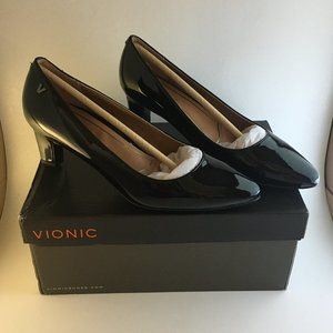 Vionic Madison Mia Black Patent Heels size 6